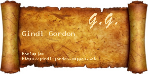 Gindl Gordon névjegykártya